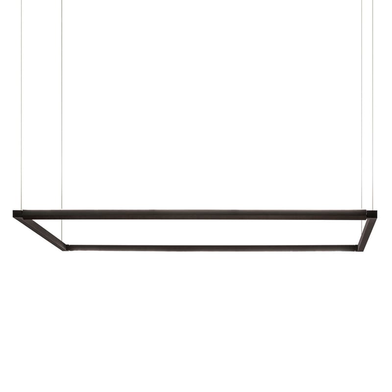 Luminaire - Suspensions - Suspension Spigolo Horizontal LED métal noir / 114 x 58 cm - Lumière orientable - Nemo - Noir - Aluminium extrudé