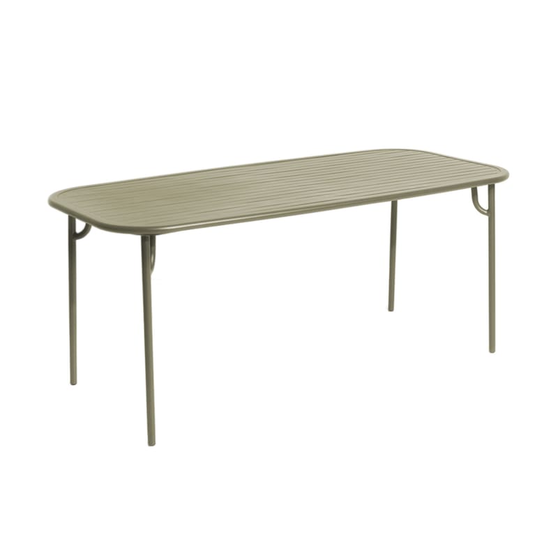 Jardin - Tables de jardin - Table rectangulaire Week-End métal vert / 180 x 85 cm - Aluminium - Petite Friture - Vert Jade - Aluminium thermolaqué époxy