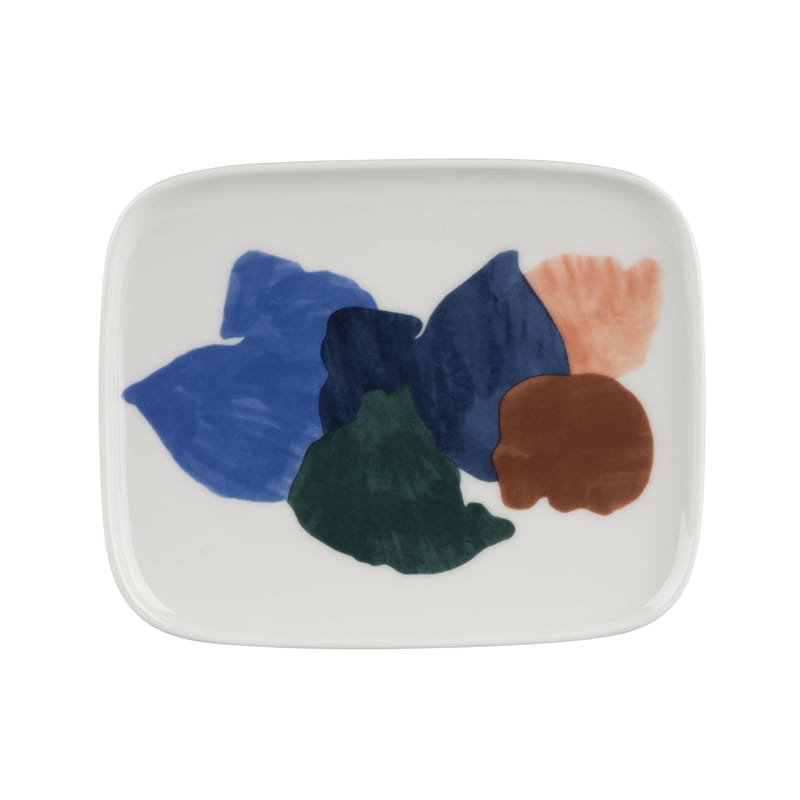 Table et cuisine - Assiettes - Assiette à dessert Pyykkipäivä céramique multicolore / 12 x 15 cm - Marimekko - Pyykki / Multicolore - Grès