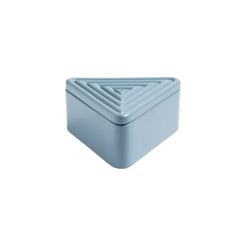 Décoration - Boîtes déco - Boîte Triangle céramique bleu / 16 x 17 cm - & klevering - Triangle / Bleu - Porcelaine