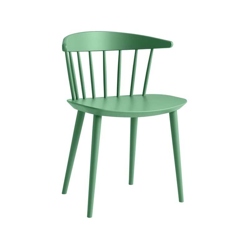 Mobilier - Chaises, fauteuils de salle à manger - Chaise J104 bois vert / Réédition années 60 - Hay - Vert Jade - Hêtre massif, Placage de hêtre