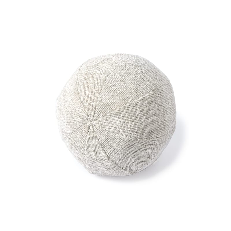 Décoration - Coussins - Coussin Ball Large tissu blanc beige / Ø 40 cm - Pols Potten - Ecru - Mousse, Tissu polyester