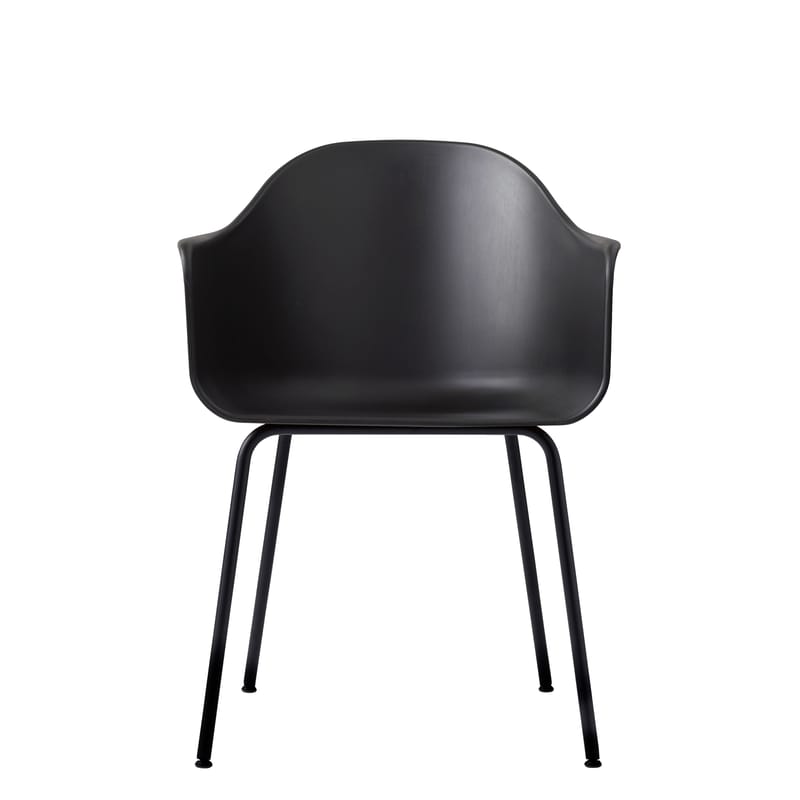 Mobilier - Chaises, fauteuils de salle à manger - Fauteuil Harbour plastique noir - Audo Copenhagen - Noir - Acier peint, Polycarbonate