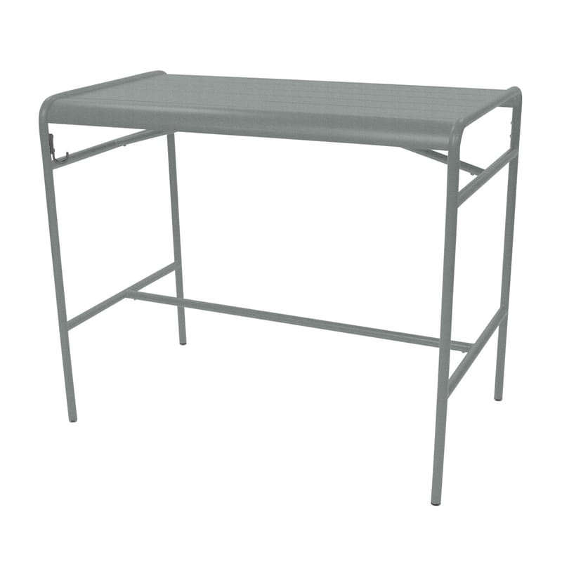 Möbel - Stehtische und Bars - hoher Tisch Luxembourg metall grau / 4 Personen - 126 x 73 cm - Aluminium - Fermob - Lapilligrau - Aluminium