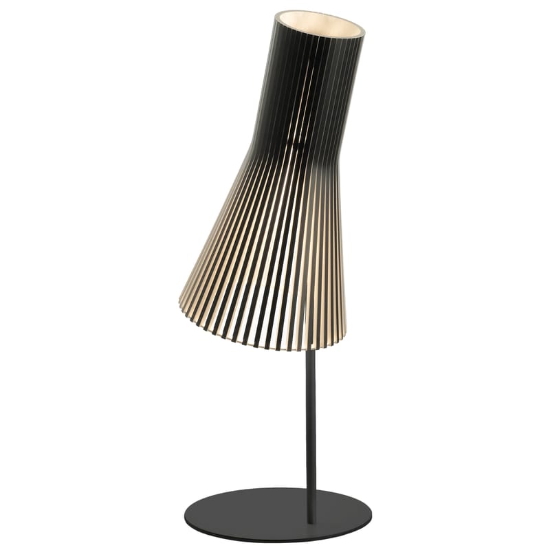 Illuminazione - Lampade da tavolo - Lampada da tavolo Secto legno nero / H 75 cm - Secto Design - Nero / Struttura nera - Doghe di betulla, Metallo