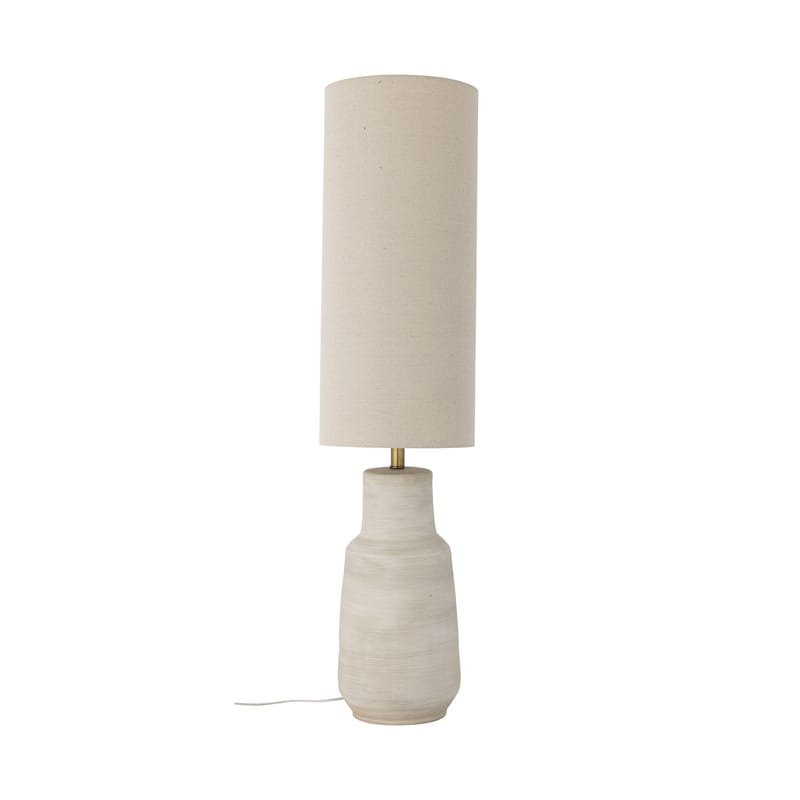 Luminaire - Lampadaires - Lampadaire Linetta céramique beige / H 113 cm - Grès & lin - Bloomingville - Beige - Grès, Lin