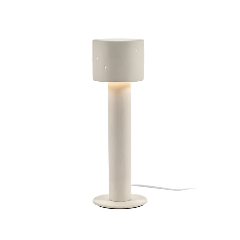 Luminaire - Lampes de table - Lampe de table Clara 01 céramique blanc beige / Grès - Ø 12 x H 39 cm - Serax - n°01 / Blanc - Grès