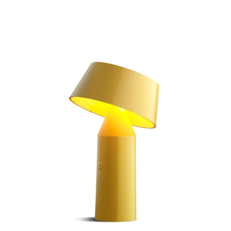 Icônes - Luminaires iconiques  - Lampe sans fil rechargeable Bicoca plastique jaune - Marset - Jaune - Polycarbonate