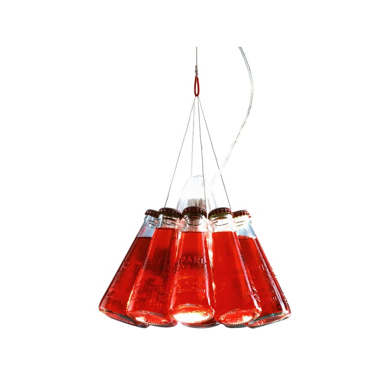 Lighting - Pendant Lighting - Campari Light Pendant glass red L 400 cm - Ingo Maurer - Red - Glass, Metal