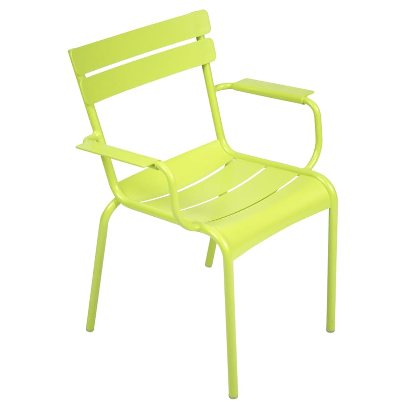 Life Style - Luxembourg Stackable armchair metal green - Fermob - Verbena - Lacquered aluminium