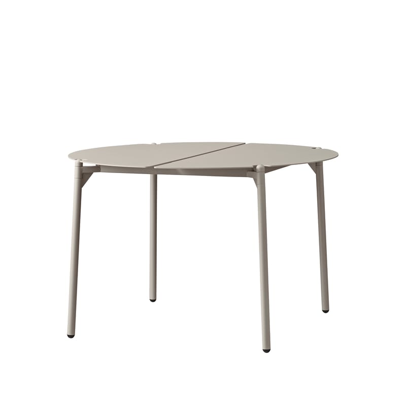 Mobilier - Tables basses - Table basse Novo métal beige / Ø 70 x H 45 cm - AYTM - Taupe - Acier revêtement poudre, Aluminium revêtement poudre