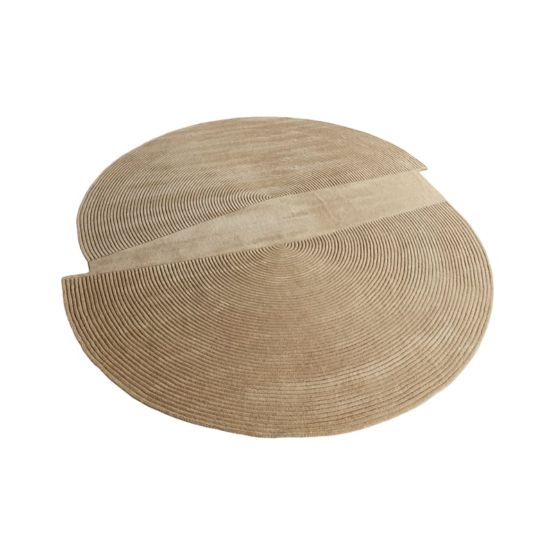 Décoration - Tapis - Tapis Zen Split tissu beige / 250 x 291 cm - Bolia - Beige foncé - Coton, Laine