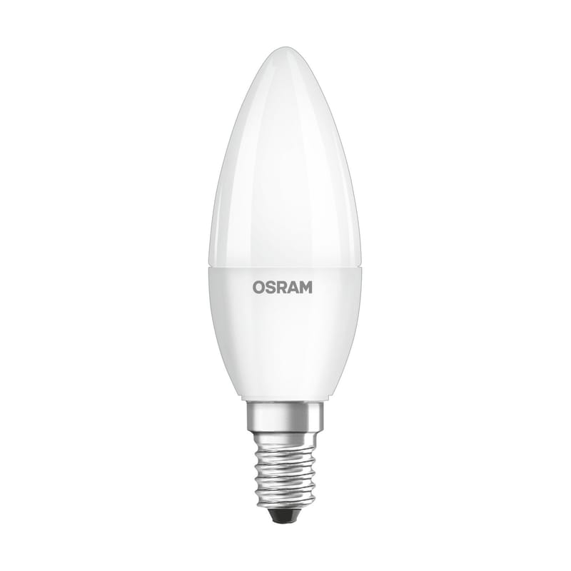 Luminaire - Ampoules et accessoires - Ampoule LED E14 avec radiateur  verre blanc / Flamme dépolie -6W=40W (2700K, blanc chaud) - Osram - 6W=40W - Verre