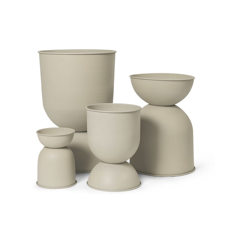 Blumentopf Hourglass Medium von Ferm Living - kaschmir beige 