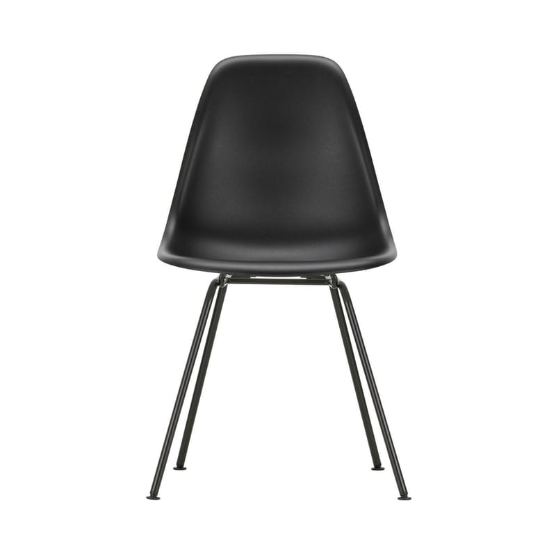 Mobilier - Chaises, fauteuils de salle à manger - Chaise DSX - Eames Plastic Side Chair plastique noir / (1950) - Pieds noirs - Vitra - Noir / Pieds noirs - Acier laqué époxy, Polypropylène