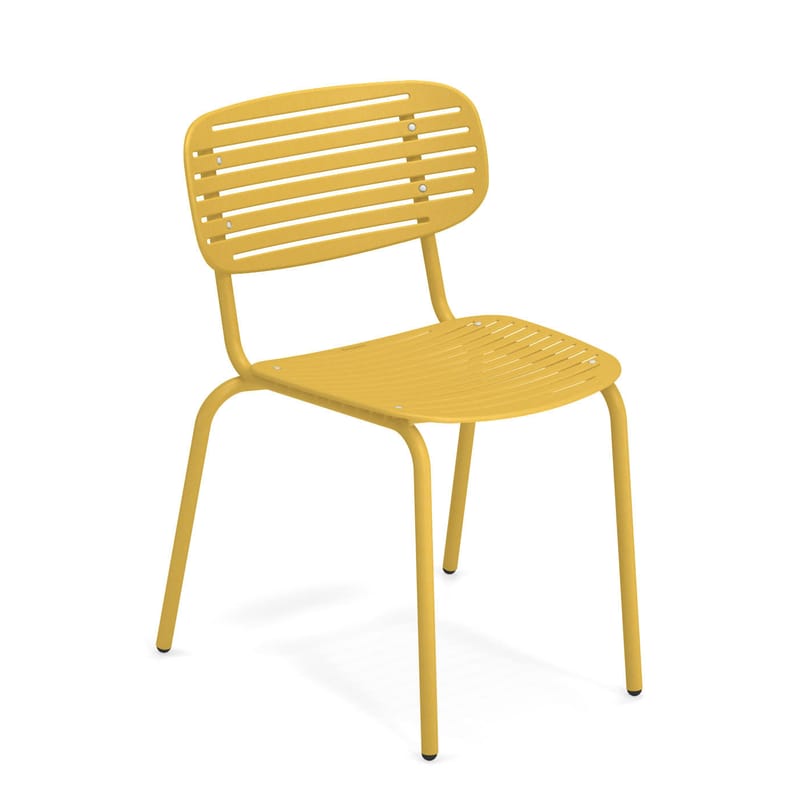 Mobilier - Chaises, fauteuils de salle à manger - Chaise empilable Mom métal jaune - Emu - Jaune - Acier verni