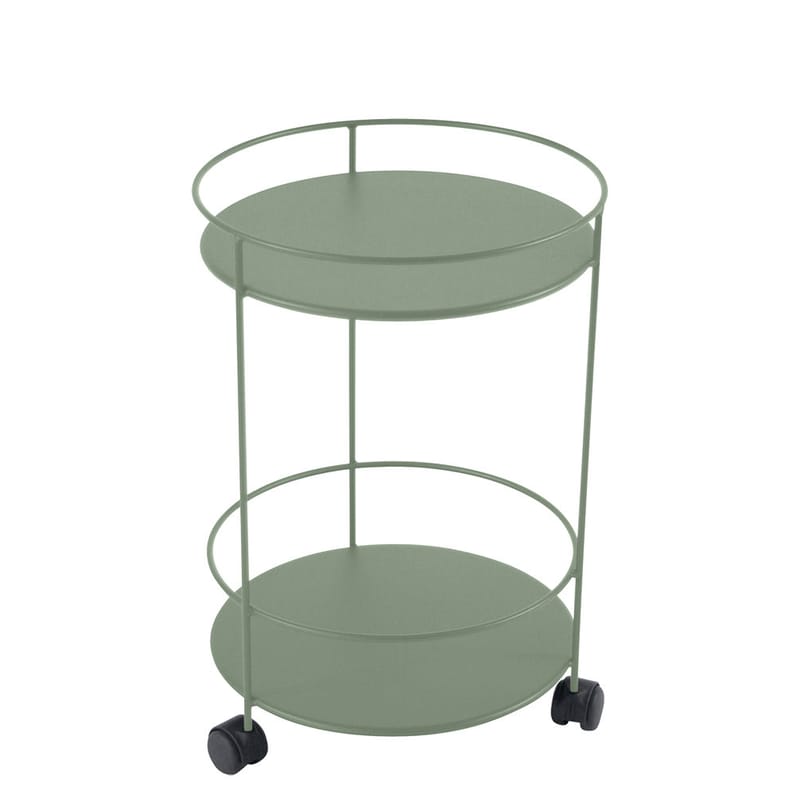 Mobilier - Tables basses - Chariot Guinguette métal vert /Ø 40 x H 62 cm - Plateau plein - Fermob - Cactus - Acier laqué