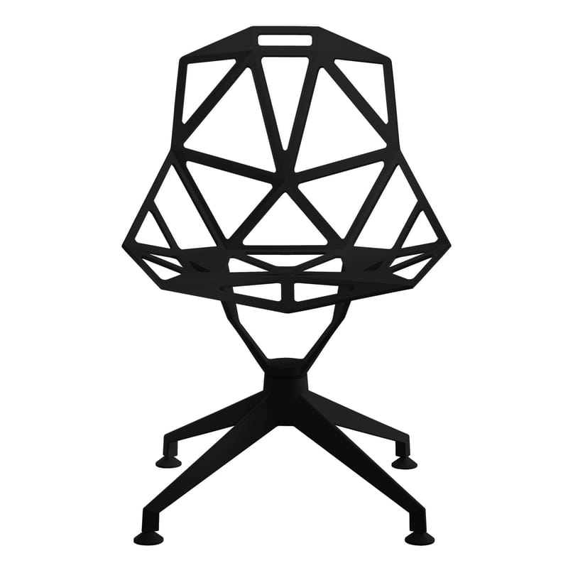 Mobilier - Chaises, fauteuils de salle à manger - Fauteuil pivotant Chair One 4Star métal noir - Magis - Noir - Fonte d\'aluminium verni