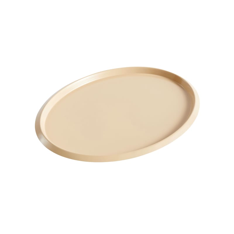Table et cuisine - Plateaux et plats de service - Plateau Ellipse Medium métal beige / 31 x 24 cm - Métal - Hay - Beige - Acier peint
