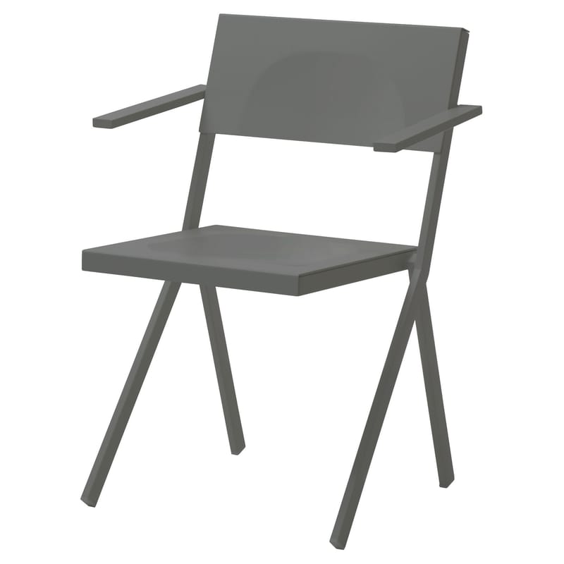 Möbel - Stühle  - Stapelbarer Sessel Mia metall grau - Emu - Grau - Aluminium, Stahl