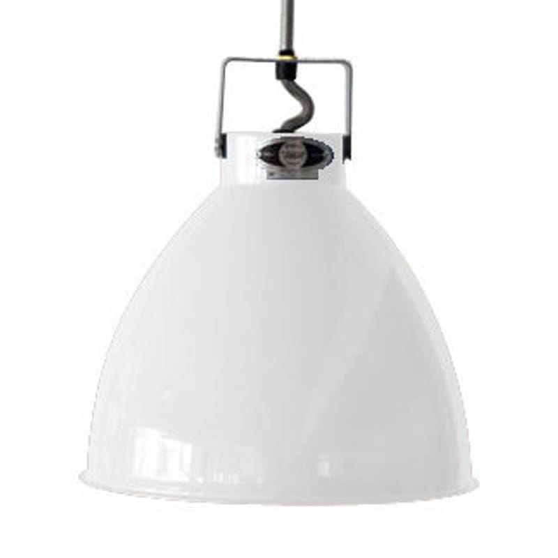 Luminaire - Suspensions - Suspension Augustin métal blanc Medium Ø 24 cm - Jieldé - Blanc brillant / Intérieur argent - Métal laqué