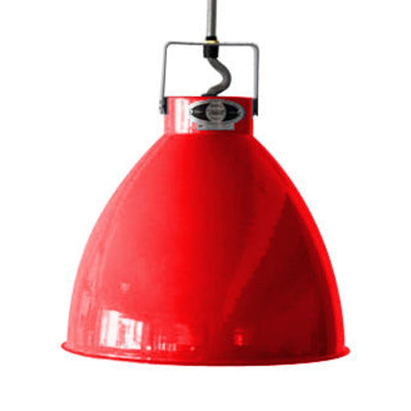 Luminaire - Suspensions - Suspension Augustin métal rouge Small Ø 16 cm - Jieldé - Rouge brillant / Intérieur argent - Métal laqué
