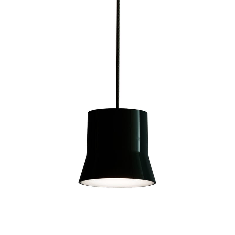 Luminaire - Suspensions - Suspension Gio Light métal verre noir / LED - Ø 10,7 cm - Artemide - Noir / Câble noir - Aluminium, Verre
