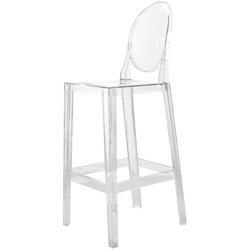 Furniture - Bar Stools - One more Bar chair plastic material transparent H 75cm - Plastic - Kartell - Cristal - Polycarbonate