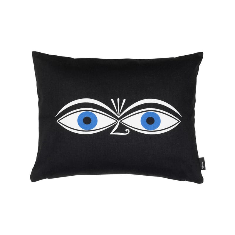Décoration - Pour les enfants - Coussin Graphic Print Pillows - Eyes (1961) tissu noir / (1961) - 40 x 30 cm - Vitra - Eyes / Noir -  Duvet, Coton, Plume
