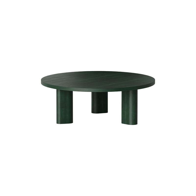 Mobilier - Tables basses - Table basse Galta Forte bois vert / Ø 100 x H 36 cm - KANN DESIGN - Chêne vert - Chêne massif teinté, Placage chêne teinté