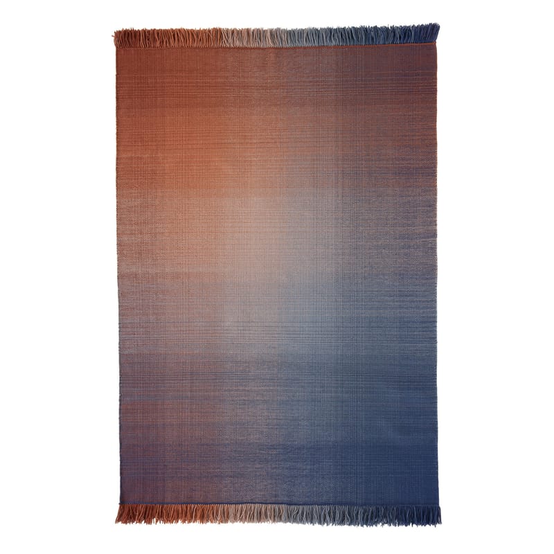 Décoration - Tapis - Tapis Shade palette 2  bleu orange / 170 x 240 cm - Nanimarquina - Bleu & Orange - Laine de Nouvelle-Zélande