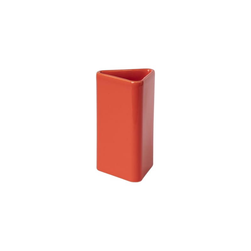 Décoration - Vases - Vase Canvas Small céramique rouge / H 15 cm - Fait main - raawii - Tomate cerise - Céramique émaillée