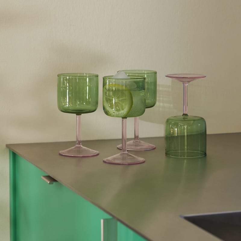 Wine top glasses green