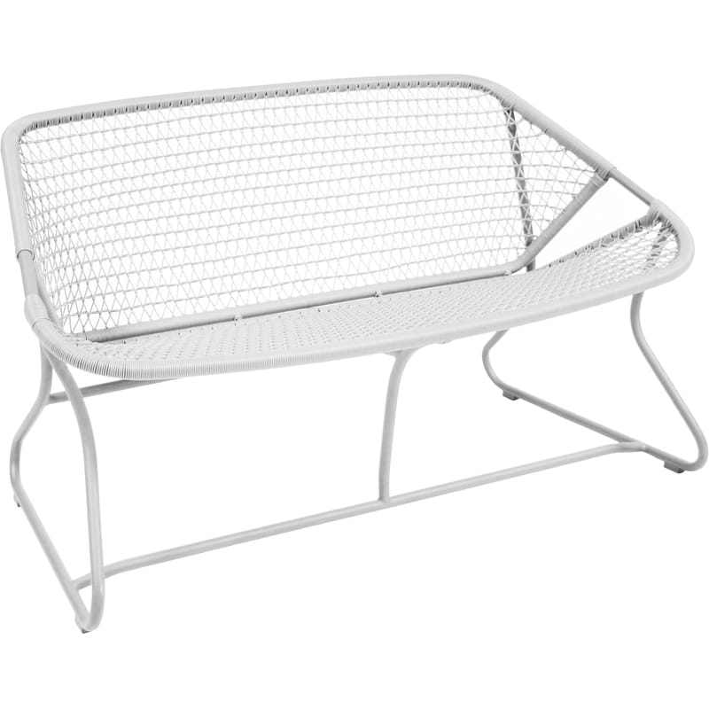 Furniture - Benches - Sixties 2-seater outdoor sofa plastic material white - Fermob - White - Aluminium, Plastic material