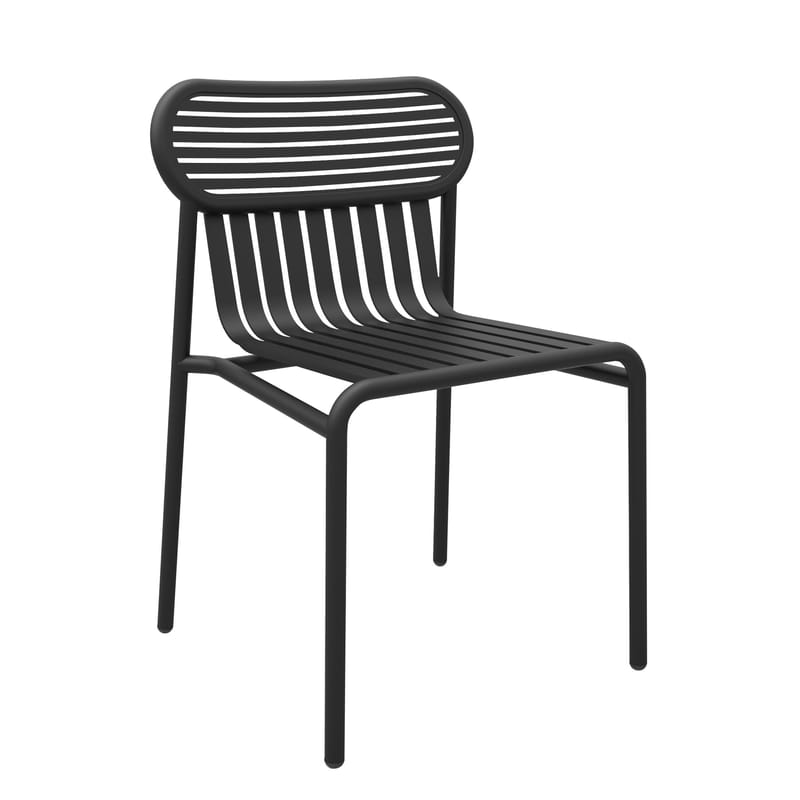 Furniture - Chairs - Week-end Chair metal black Aluminium - Petite Friture - Black - Powder coated epoxy aluminium