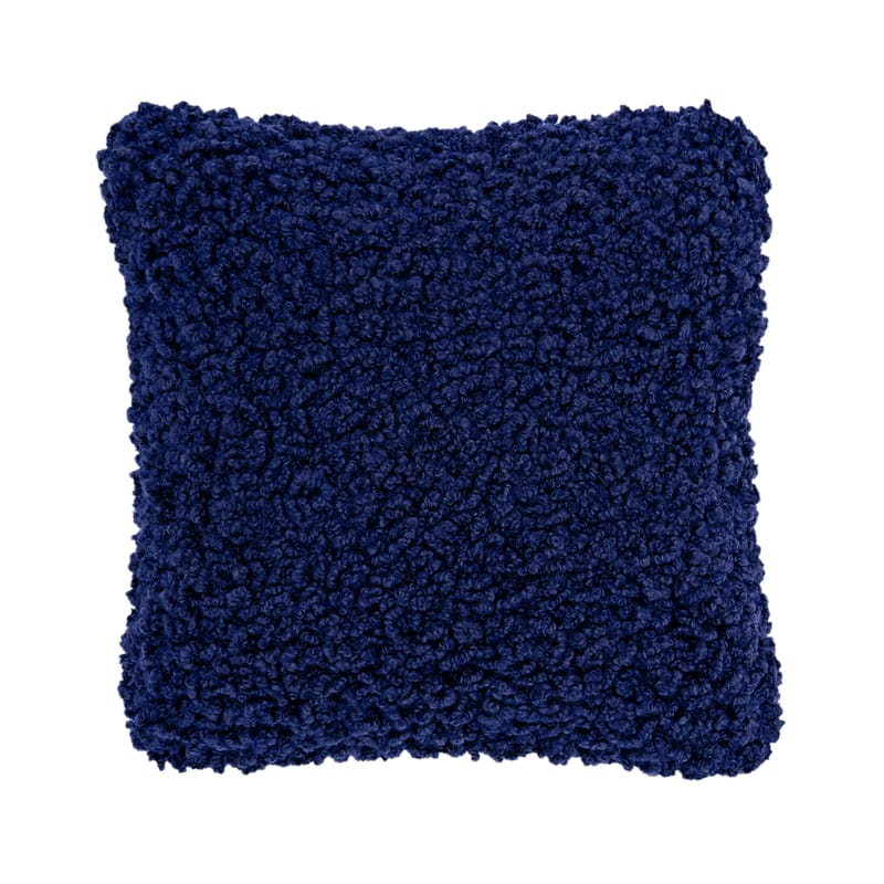 Décoration - Coussins - Coussin Boucle tissu bleu / Laine bouclée - 45 x 45 cm - Tom Dixon - Bleu électrique - Laine bouclée, Plumes de canard