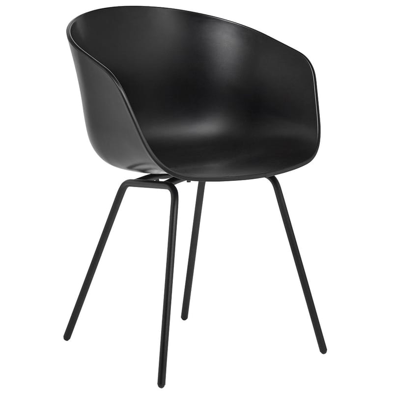 Mobilier - Chaises, fauteuils de salle à manger - Fauteuil About a chair AAC26 - Hay - Noir / Pieds noirs - Acier thermolaqué, Polypropylène