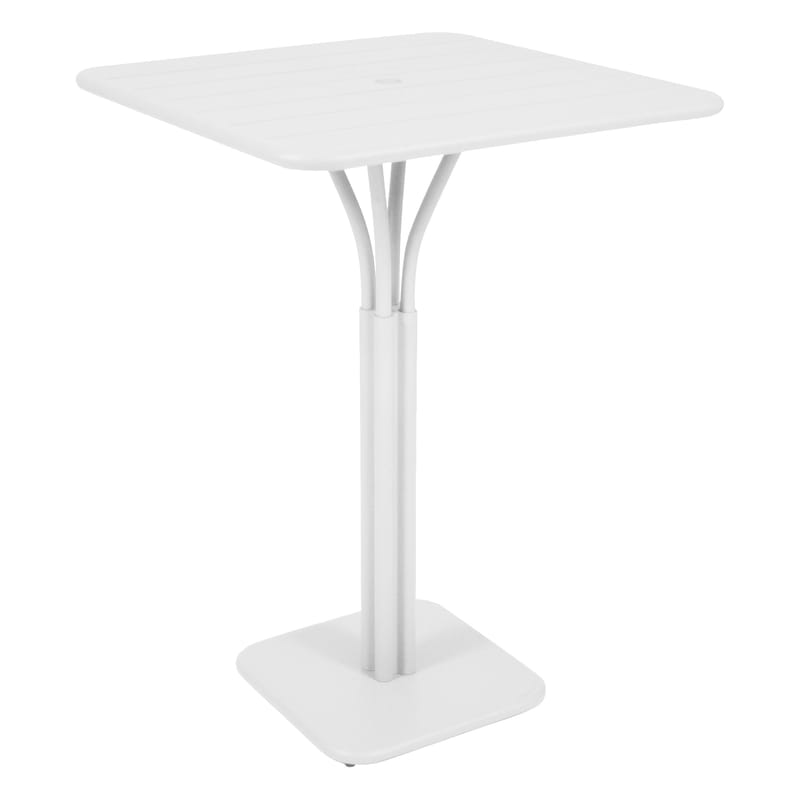 Furniture - High Tables - Luxembourg High table metal white 80 x 80 x H 105 cm - Fermob - Cotton white - Lacquered aluminium