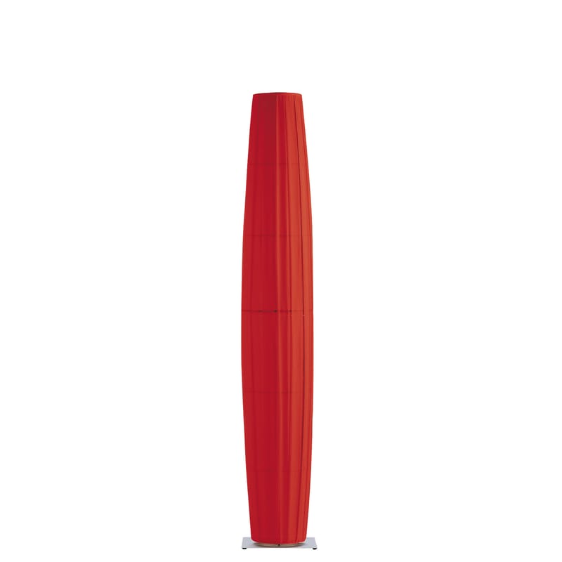 Luminaire - Lampadaires - Lampadaire Colonne tissu rouge / H 240 cm - Dix Heures Dix - H 240 cm / Rouge - Acier brossé, Tissu polyester