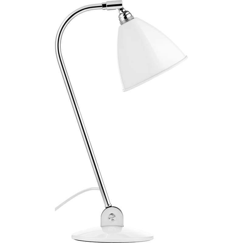 Luminaire - Lampes de table - Lampe de table Bestlite BL2 métal blanc / Réédition de 1930 - Abat-jour métal - Gubi - Métal blanc / Pied chromé - Métal