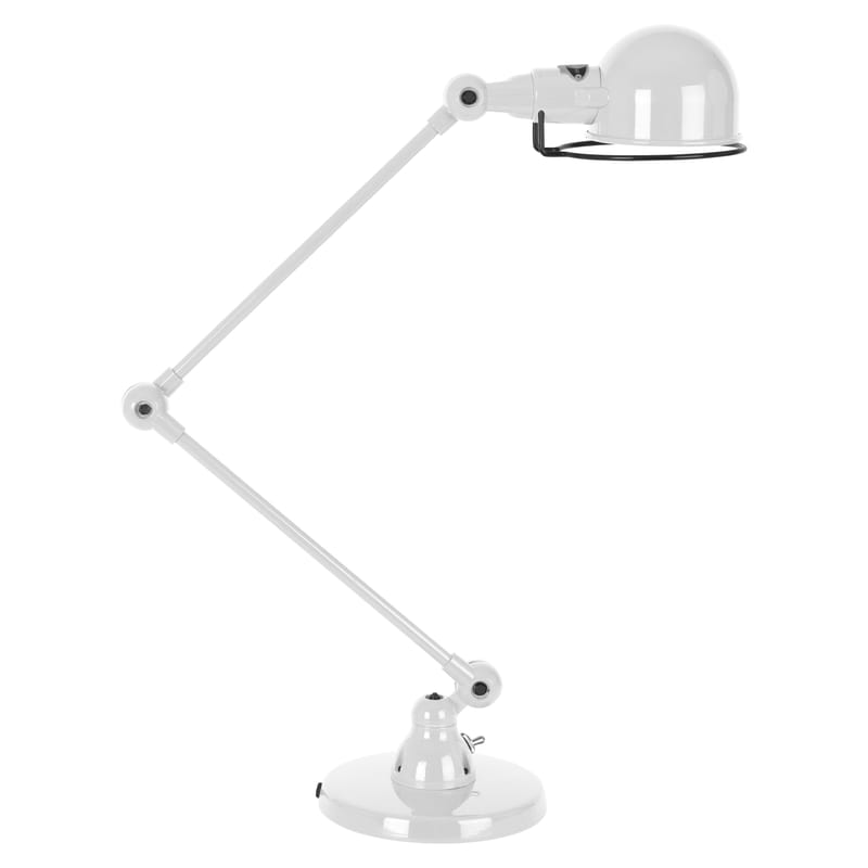 Décoration - Pour les enfants - Lampe de table Signal métal blanc / 2 bras - H max 60 cm - Jieldé - Blanc brillant - Acier inoxydable