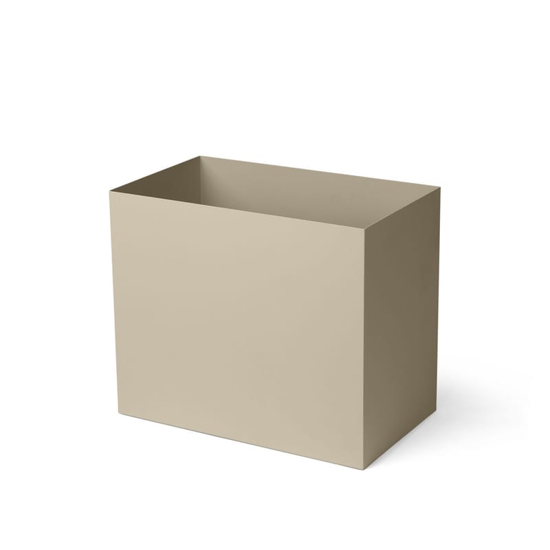 Mobilier - Meubles de rangement - Pot  métal beige / Pour jardinière Plant Box Large - Prof. 34 cm - Ferm Living - Beige Cachemire - Acier laqué époxy