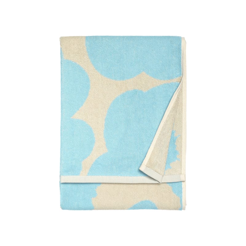Éco Design - Production locale - Serviette de toilette Unikko tissu bleu / 50 x 70 cm - Marimekko - Unikko / Bleu clair - Coton