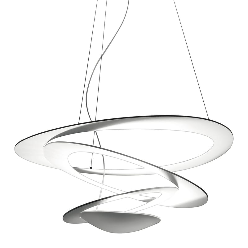 Luminaire - Suspensions - Suspension Pirce Mini métal blanc / Ø 69 cm - Artemide - Blanc - Aluminium verni