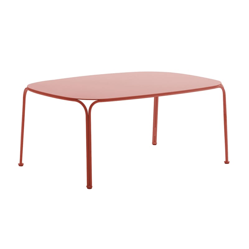 Mobilier - Tables basses - Table basse HiRay métal rouge / 90 x 59 cm - Kartell - Rouge rouille - Acier galvanisé peint