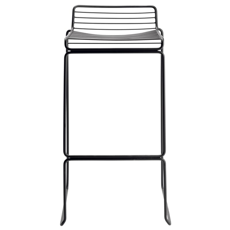 Furniture - Bar Stools - Hee Bar stool metal black H 75 cm - Metal - Hay - Black - Lacquered steel