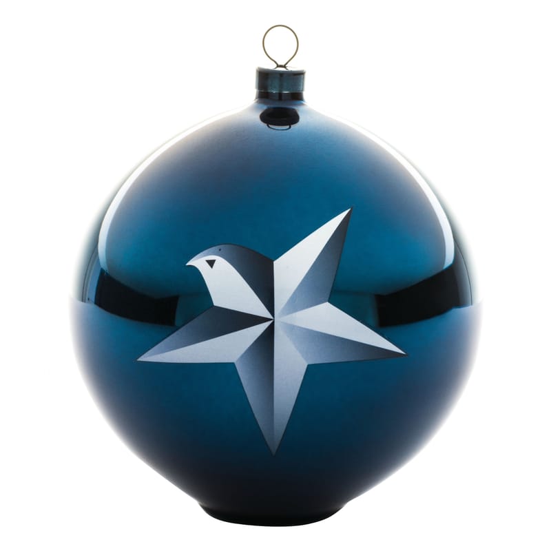 Décoration - Décorations de Noël - Boule de Noël Blue christmas verre bleu - Alessi - Etoile - Verre soufflé décoré à la main