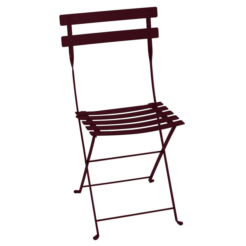 Mobilier - Chaises, fauteuils de salle à manger - Chaise pliante Bistro métal violet - Fermob - Cerise noire - Acier laqué