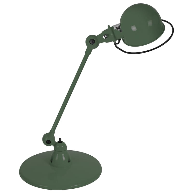 Décoration - Pour les enfants - Lampe de table Loft métal vert / 1 bras - L 60 cm - Jieldé - Vert olive brillant - Acier inoxydable
