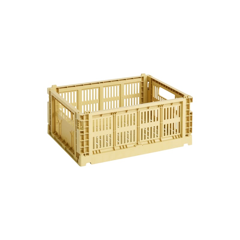 Décoration - Pour les enfants - Panier Colour Crate plastique jaune Medium / 26,5 x 34,5 cm - Recyclé - Hay - Jaune doré - Polypropylène recyclé